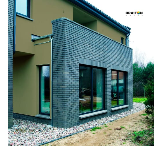 Краска ВД фасадная BRAITON paint BRAITON Премиум Сверхпрочная 12 кг, цвет Жёлто-серый, RAL 7034 kraskavdfasadpremiumbraiton703412