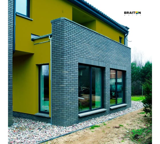 Краска ВД фасадная BRAITON paint BRAITON Премиум Сверхпрочная 12 кг, цвет Желтое карри, RAL 1027 kraskavdfasadpremiumbraiton102712