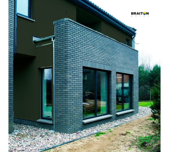 Краска ВД фасадная BRAITON paint BRAITON Премиум Сверхпрочная 12 кг, цвет Пихтовый зелёный, RAL 6009 kraskavdfasadpremiumbraiton600912
