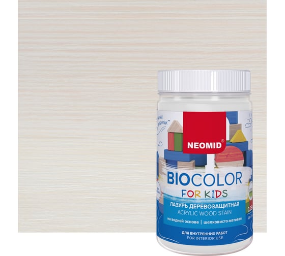 Лазурь Bio Color For Kids белый, 0,25 л Neomid Н-BCFK-0,25/белый 1