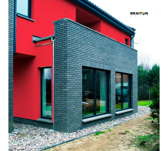 Краска ВД фасадная BRAITON paint BRAITON Премиум Сверхпрочная 12 кг, цвет Розовый, RAL 3017 kraskavdfasadpremiumbraiton301712