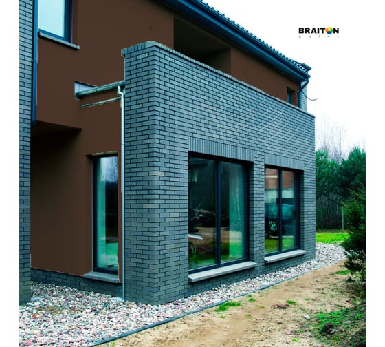Краска ВД фасадная BRAITON paint BRAITON Премиум Сверхпрочная 12 кг, цвет Терракотовый, RAL 8028 kraskavdfasadpremiumbraiton802812
