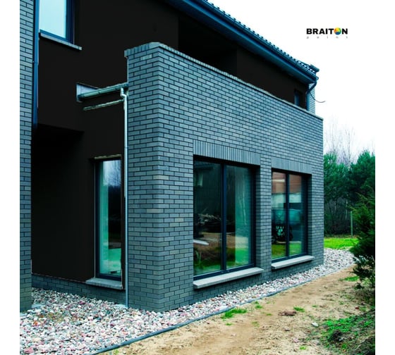 Краска ВД фасадная BRAITON paint BRAITON Премиум Сверхпрочная 12 кг, цвет Черный, RAL 9005 kraskavdfasadpremiumbraiton900512