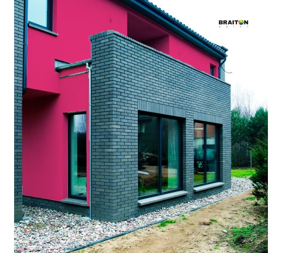 Краска ВД фасадная BRAITON paint BRAITON Премиум Сверхпрочная 12 кг, цвет Телемагента, RAL 4010 kraskavdfasadpremiumbraiton401012