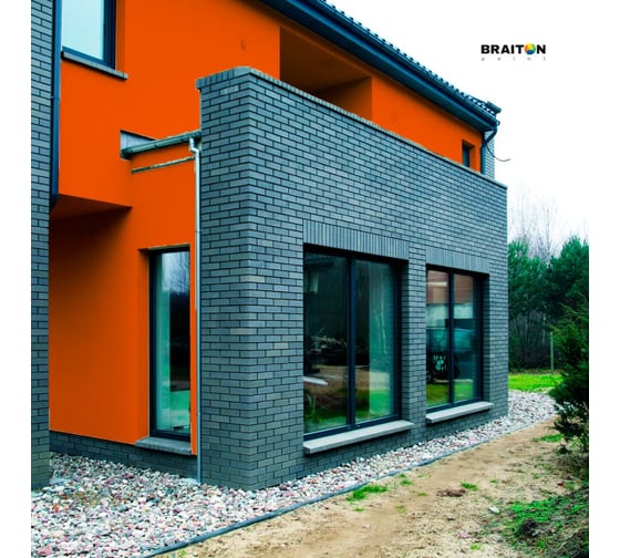 Краска ВД фасадная BRAITON paint BRAITON Премиум Сверхпрочная 12 кг, цвет Транспортный оранжевый, RAL 2009 kraskavdfasadpremiumbraiton200912