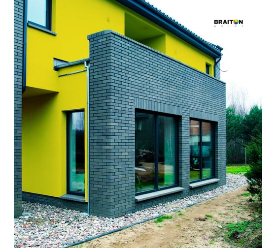 Краска ВД фасадная BRAITON paint BRAITON Премиум Сверхпрочная 14 кг, цвет Желтый, RAL 1018 kraskavdfasadpremiumbraiton101814