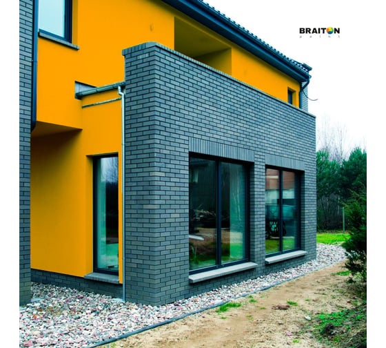 Краска ВД фасадная BRAITON paint BRAITON Премиум Сверхпрочная 2,5 кг, цвет Дынно желтый, RAL 1028 kraskavdfasadpremiumbraiton10282,5
