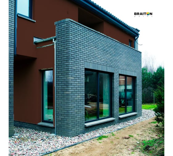 Фасадная краска BRAITON paint Премиум ВД, сверхпрочная, 4 кг, цвет Махагон коричневый, RAL 8016 kraskavdfasadpremiumbraiton80164