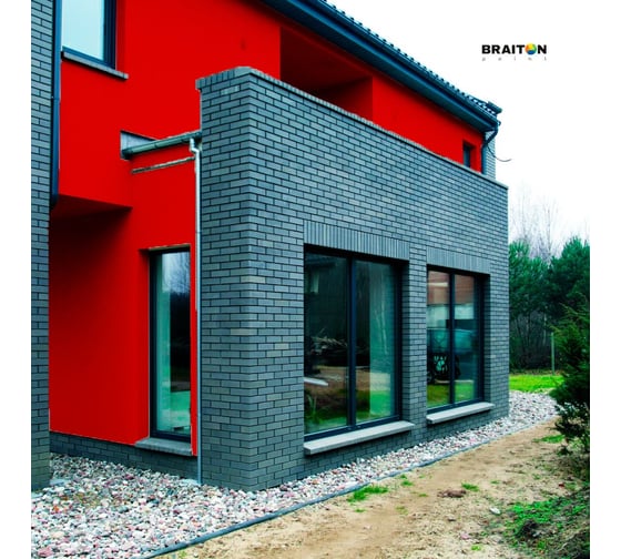 Фасадная краска BRAITON paint Премиум ВД, сверхпрочная, 4 кг, цвет Красный, RAL 3020 kraskavdfasadpremiumbraiton30204