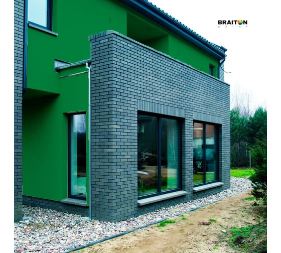 Фасадная краска BRAITON paint Премиум ВД, сверхпрочная, 6 кг, цвет Зеленый, RAL 6024 kraskavdfasadpremiumbraiton60246