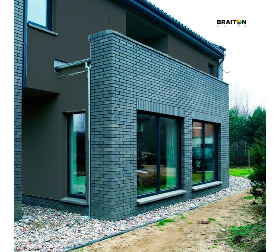 Фасадная краска BRAITON paint Премиум ВД, сверхпрочная, 7 кг, цвет Железно-серый, RAL 7011 kraskavdfasadpremiumbraiton70117