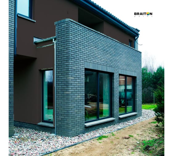 Фасадная краска BRAITON paint Премиум ВД, сверхпрочная, 6 кг, цвет Серо-коричневый, RAL 8019 kraskavdfasadpremiumbraiton80196