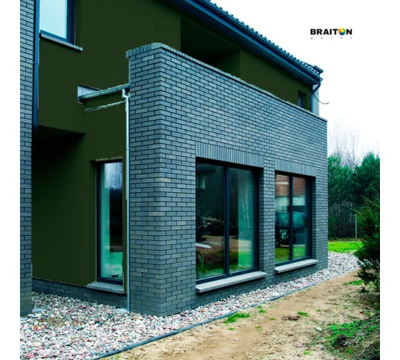 Фасадная краска BRAITON paint Премиум ВД, сверхпрочная, 6 кг, цвет Хромовый зелёный, RAL 6020 kraskavdfasadpremiumbraiton60206