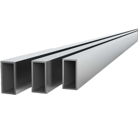 Труба прямоугольная алюминиевая Диал 2000x20x40x2 мм, 3 штуки в комплекте 4687206760974 1