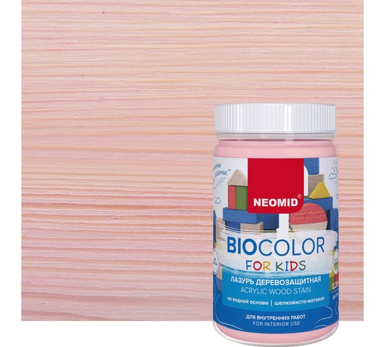 Лазурь розовая Neomid Bio Color For Kids 0,25 л Н-BCFK-0,25/розов 1