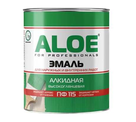 Эмаль алкидная ALOE ПФ-115, коричневая глянцевая, светлый RAL 8003, 20кг 009302