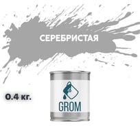 Грунт-эмаль по металлу и ржавчине 3 в 1 GROM матовая, серый серебристая, 0.4кг 50725