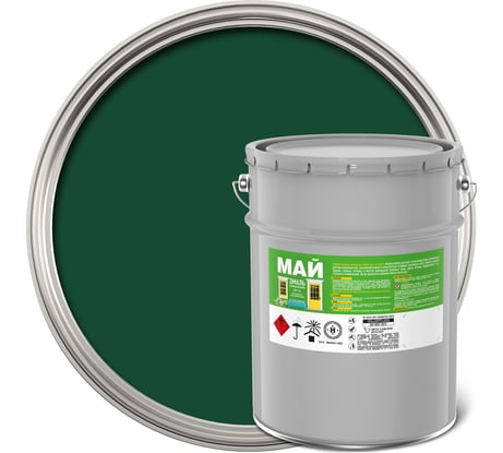 Эмаль МАЙ ПФ-115 зеленая, ведро 23 кг 211066