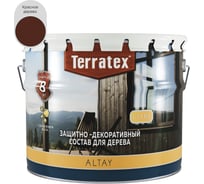 Деревозащитный декоративный состав ТЕРРАТЕКС ALTAY ULTRA Красное дерево, 7,5кг ЭК000145679