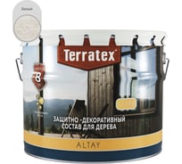 Деревозащитный декоративный состав ТЕРРАТЕКС ALTAY ULTRA Белый, 7.5кг ЭК000145672
