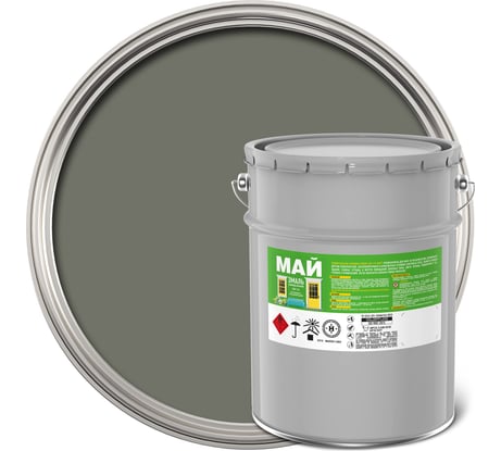 Эмаль МАЙ ПФ-115 серая, ведро 23 кг 211070