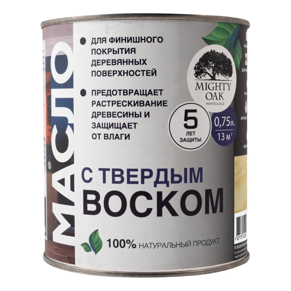 Масло с твердым воском (Можжевельник) Mighty Oak 0,75 л