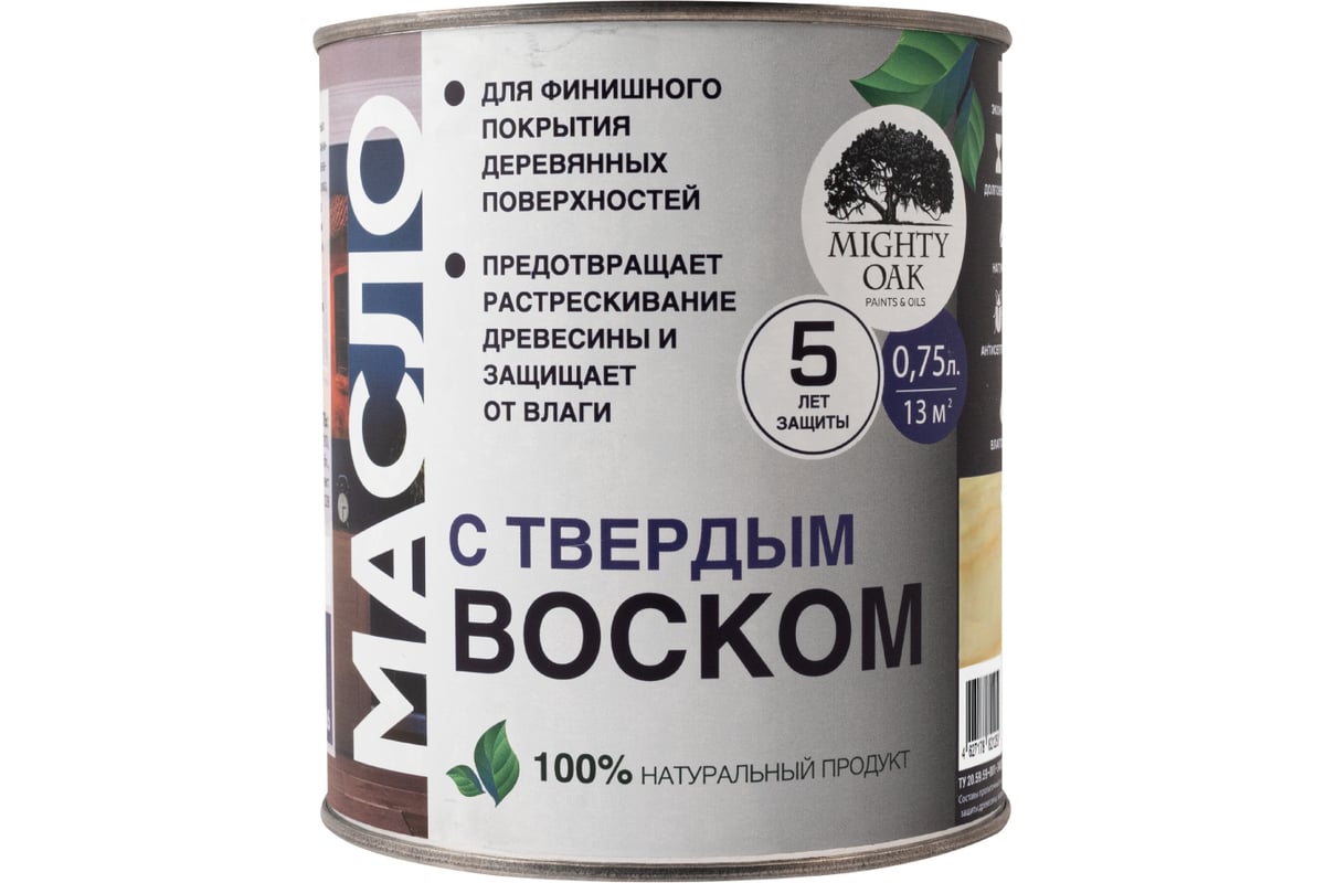 Масло с твёрдым воском Mighty Oak (бук; 0.75 л) MO145