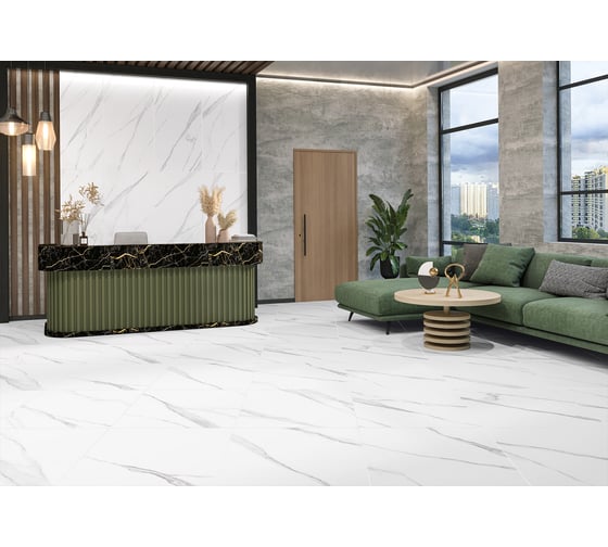 Керамогранит Delacora Life Calacatta матовый, 1200х600х9.5, 1.44м2, белый, 2 шт D120239M