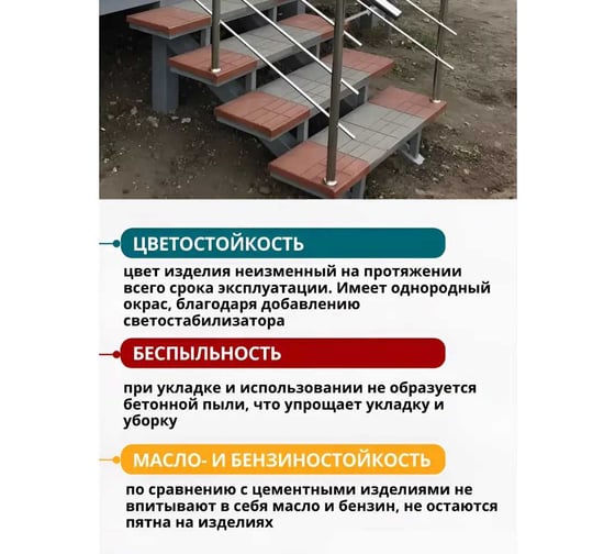 Ступень композитная сборная NeoКомпозит (СКС) 330x330x27, коричневый ТДС(Т)-Т