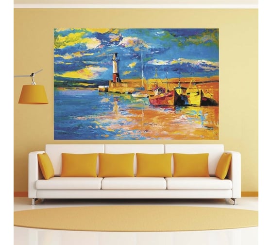 Обои АртПолиграф Milan Маяк и корабли, 200х135 см M 611