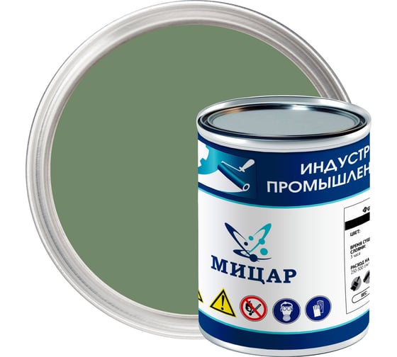 Краска фасадная морозостойкая Мицар АК-115, 0,8 кг, хаки УТ000015466 1