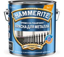 Краска для металла HAMMERITE прямо на ржавчину, серая RAL 7016, 2 л 5163748