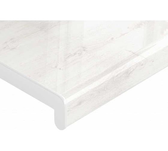 Подоконник Crystallit Кристаллит, дуб белый глянцевый, 1300x600 мм, 01.04.111.1300.600