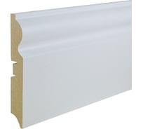 Плинтус МДФ GRACE Смартпрофайл Грунт 110C 110 мм 2,4 м, белый УТ000058350