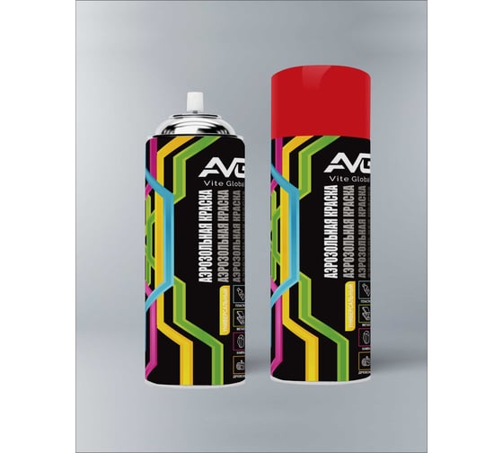 Аэрозольная краска AVG 380г, RAL 3020 красный