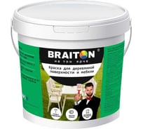 Краска ВД фасадная BRAITON paint для деревянной поверхности и мебели полуглянцевая 6 кг kfdimglbr6
