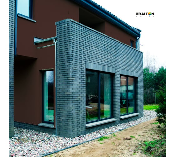 Краска ВД фасадная латексная BRAITON paint для OSB плит 6 кг, Цвет Шоколад RAL 8017 kosbkorbr6