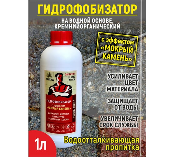 Гидрофобизатор на водной основе с эффектом мокрый камень РЕКОРД 1 л ГФ04
