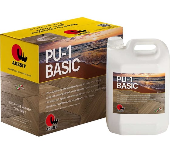1-компонентная грунтовка для паркета Adesiv PU-1 BASIC 5 л AD3905BAS