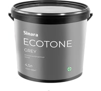 Интерьерная краска для внутренних работ Sinara Ecotone Gray матовая, водно-дисперсионная на акриловой основе для внутренних работ, 4.5л SP 072