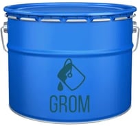 Грунт-эмаль с молотковым эффектом Grom по металлу и ржавчине, 3 в 1, полуглянцевая коричневая 10кг 53399