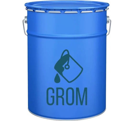 Грунт-эмаль с молотковым эффектом Grom по металлу и ржавчине, 3 в 1, матовая цвет серый хаки 5кг 52248 1