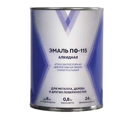 Эмаль V ПФ-115, алкидная, глянцевая, 0.8 кг, черная 276712