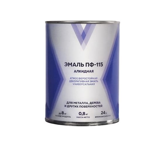 Эмаль V ПФ-115, алкидная, глянцевая, 0.8 кг, белая 276668