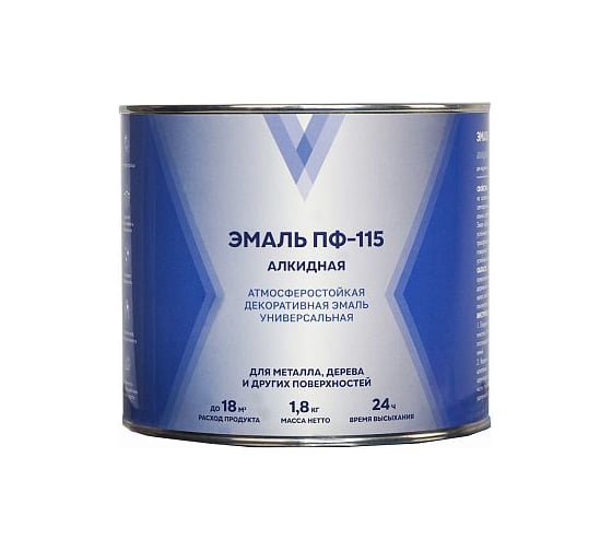 Эмаль V ПФ-115, алкидная, глянцевая, 1.8 кг, белая 276669