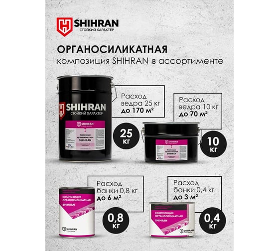 Органосиликатная композиция SHIHRAN зеленая, RAL 6029 10кг 007680