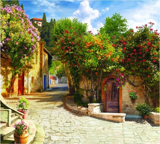 Обои АртПолиграф Milan Улочка с мандариновым деревом, 200х180 см M 5183 1