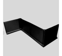 Внутренний угол металлический для L-образного плинтуса ООО ЭлитПроф 40 мм, с полимерным покрытием черный матовый (RAL-9005) МПЛВ 40 ПЧм