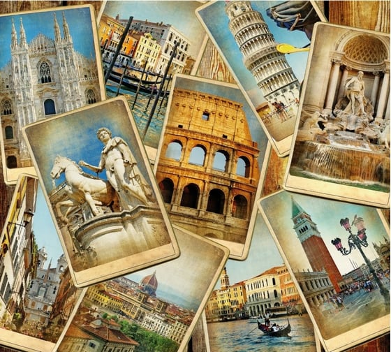 Обои АртПолиграф Milan Италия в карточках, 200х180 см M 5116