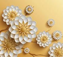 Обои АртПолиграф Milan 3D Золотые цветы, 200х180 см M 5126